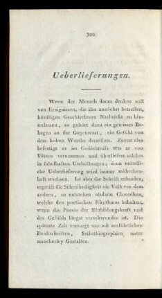 Ueberlieferungen.