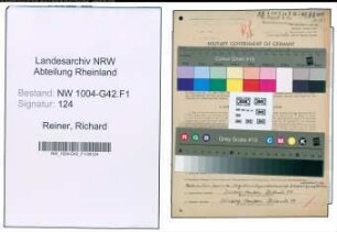Entnazifizierung Richard Reiner , geb. 02.02.1901 (Arbeiter)