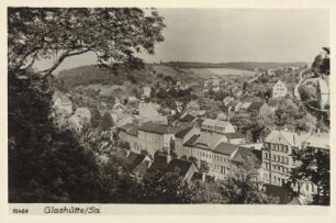 Glashütte. Stadtansicht mit Evangelischer Pfarrkirche "Sankt Wolfgang"