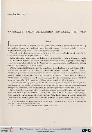 10: Warszawski Salon Aleksandra Krywulta (1880 - 1906)
