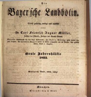 Bayerische Landbötin. 1835, 1