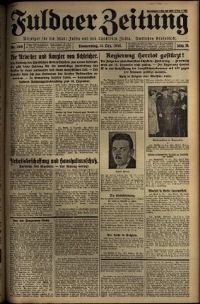 Erste Ausgabe vom Donnerstag, den 15. Dezember 1932.