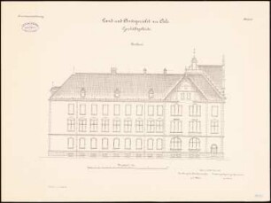 Land- und Amtsgericht, Oels: Aufriss Nordansicht 1:100