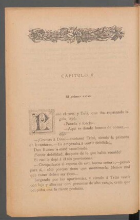 Capítulo V - El primer aviso