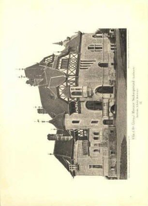 Tafel 13. Villa d. Hn. Consul Menzer, Neckargmünd. (Südfacade). Architekten: Schäfer, Mannheim