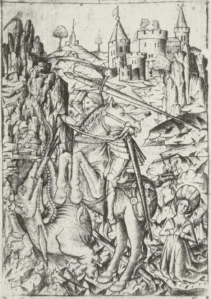 Maria, Jesus St. Georg tötet den Drachen