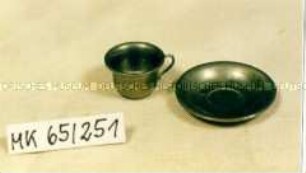 Puppengeschirr: 6 Gedecke, Tasse mit Untertasse