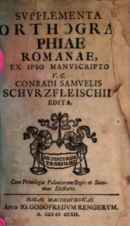 Svpplementa Orthographiae Romanae