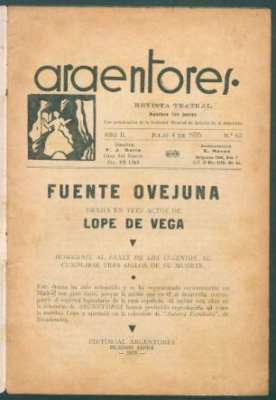 1935006300: Fuente Ovejuna : drama en tres actos