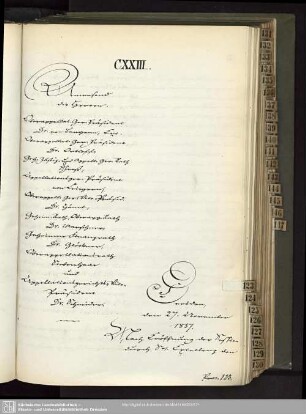 CXXIII., 27. November 1857