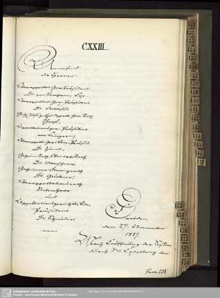 CXXIII., 27. November 1857