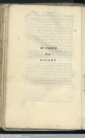 [Buch 7:] Sonetti e canzoni di Dante da Maiano