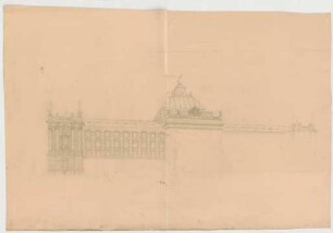 Thiersch, Friedrich von; München; Justizpalast - Fassade (Perspektive)