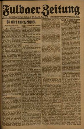 Ausgabe vom Sonntag, den 22. Juni 1919.