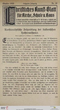 Nr. 10 (Oktober 1918)