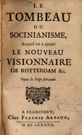 Le Tombeau Du Socinianisme