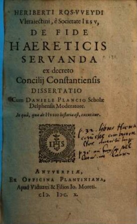 Herib. Ros-Weydi De fide haereticis servanda