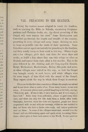 57-63, VIII. Preaching to the heathen