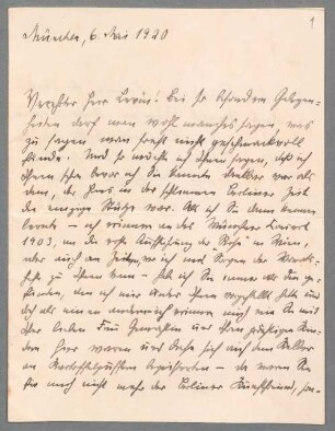 Nachlass von Willy Levin (1860-1926): Briefe von Paul Nikolaus Cossmann an Willy Levin - BSB Ana 502.B. Cossmann, Paul Nikolaus