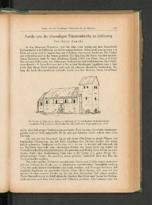 Funde von der ehemaligen Trinitatiskirche zu Schleswig