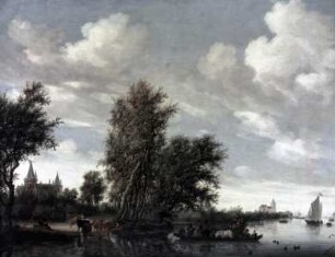 Landschaft mit Fähre