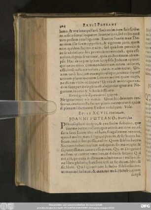 Epist. XCVII. Venlonam. Ioanni Puteano, Fratri suo.