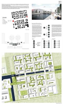 Transformation TXL - Vom Flugfeld zum Lebensraum Schinkelwettbewerb 2013: Erläuterungen, perspektivische Ansicht, Schwarzplan 1:2500, schematische Schnitt, Diagramme, Lageplan 1:1000