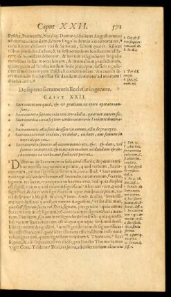 De septem sacramentis ecclesiae in genere. Caput XXII.