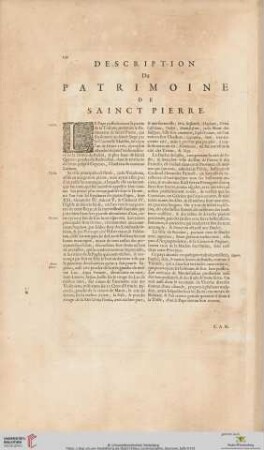 Description du Patrimoine de Sainct Pierre