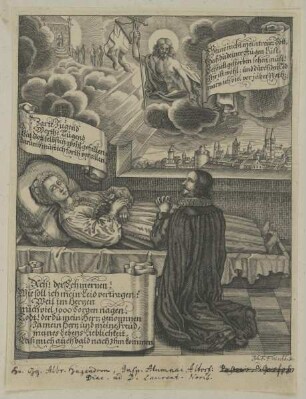 Bildnis des Georg Albrecht Hagendorn, der seine verstorbene Gattin betrauert