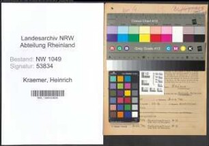 Entnazifizierung Heinrich Kraemer , geb. 22.11.1910 (Stadtinspektor)