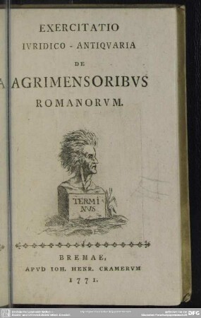 Exercitatio Iuridico-Antiquaria De Agrimensoribus Romanorum