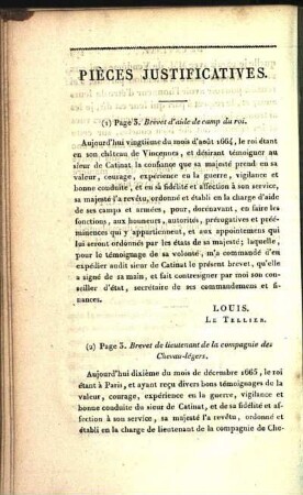 Pièces Justificatives.