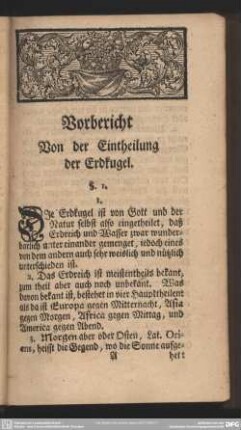 Vorbericht von der Eintheilung der Erdkugel