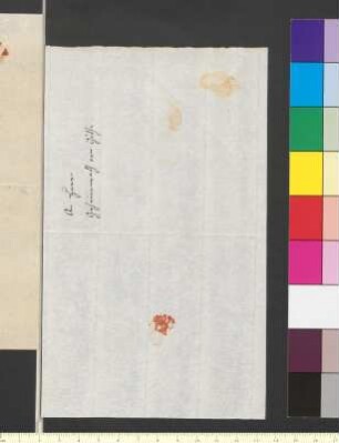 Brief von Wolfskeel von und zu Reichenberg (Fritsch), Henriette Albertine Antonie von an Goethe, Johann Wolfgang von