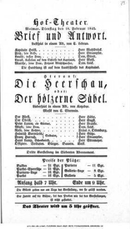 Brief und Antwort