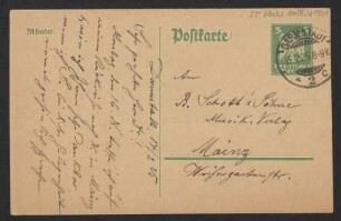 Brief an B. Schott's Söhne : 14.02.1925