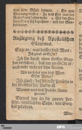 Auslegung deß Apostolischen Glaubens.