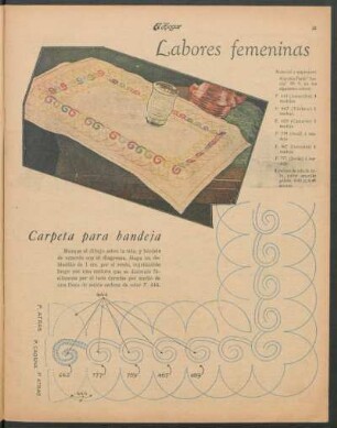 Labores femeninas : Carpeta para bandeja