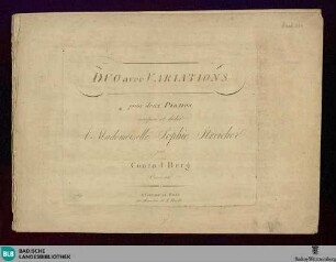 Duo avec variations : pour deux pianos; oeuv. 12