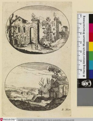 [Zwei Landschaften mit Kirche und Ruine]