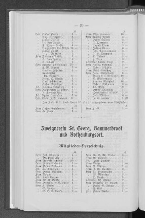 Zweigverein St. Georg, Hammerbrook und Rothenburgsort.