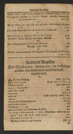 Anderes Register Der Scribenten/ [...]