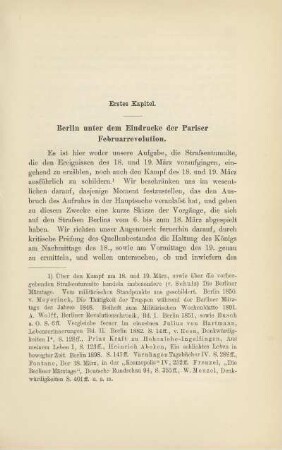 Erstes Kapitel. Berlin unter dem Eindrucke der Pariser Februarrevolution