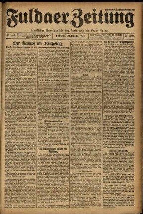 Erste Ausgabe vom Sonntag, den 24. August 1924.