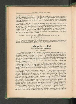 Heinrich Hertz in Kiel (Auf den Spuren des Rundfunks) Karl Radunz