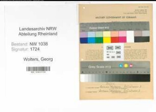 Entnazifizierung Georg Wolters , geb. 03.11.1898 (Lokfuehrer)