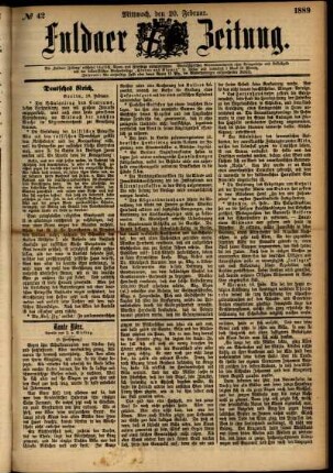Ausgabe vom Mittwoch, den 20. Februar 1889.