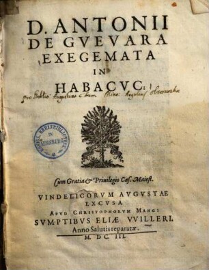 D. Antonii de Guevara exegemata in Habacuc