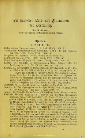 Die slavischen Orts- und Flurnamen der Oberlausitz